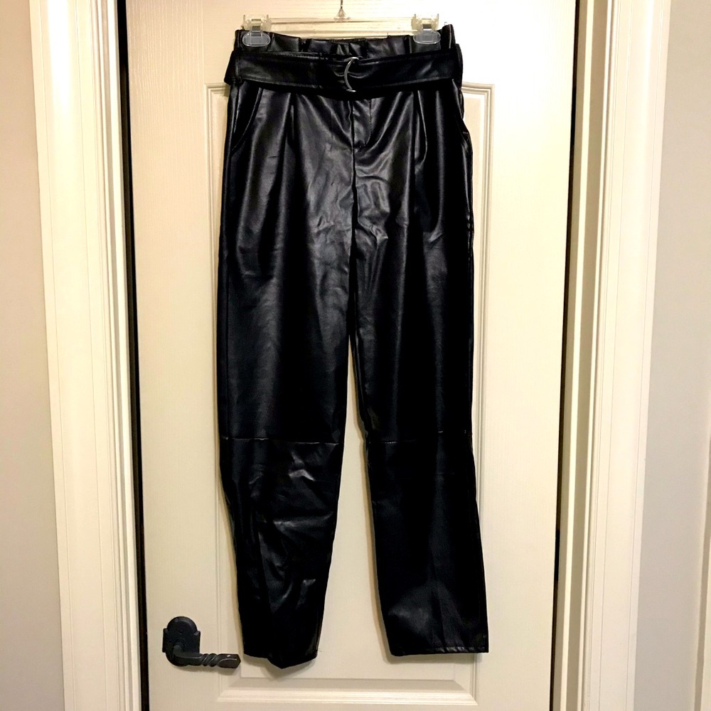 Faux black Leather pants